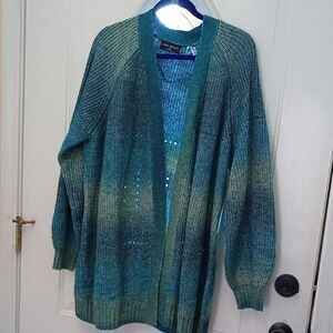 NWOT Lane Bryant Teal Ombre Knit Cardigan